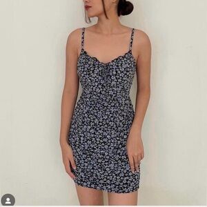 Floral Black and Blue Women's Dress